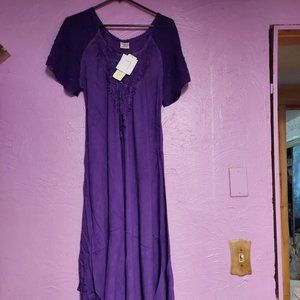 Women's Long Purple Umbrella Free Style Dress Size Large to XXL